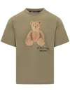 Palm Angels T-shirt Mit Teddy-print In Green