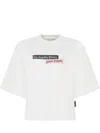 Palm Angels Cropped White T-shirt With Classic Fit In White
