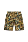 Palm Angels Elastic Waist Swimming Trunks In Brown