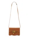 Palm Angels Beach Bag With Scalloped Edge And Palm Tree Motif In Brown