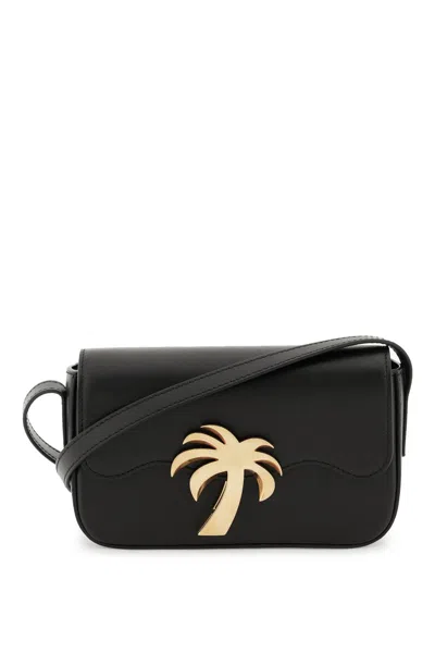 Palm Angels Palm Beach Bridge Rainbow Leather Handbag For Women In Black