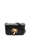 Palm Angels Palm Beach Leather Crossbody Bag In Schwarz
