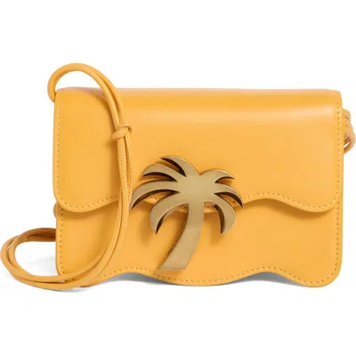 Palm Angels Palm Beach Leather Crossbody Bag<br> In Gold