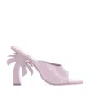 Palm Angels Palm Beach Leather Mules In Pink