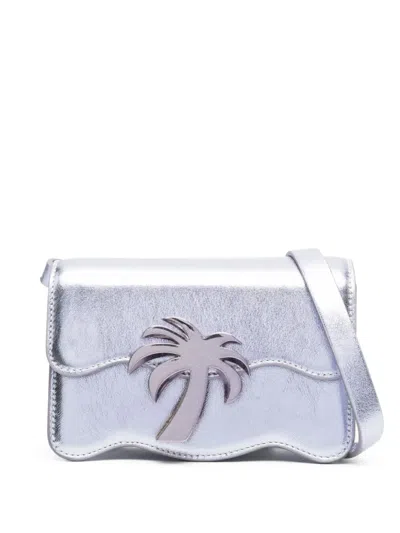 Palm Angels Palm Beach Metallic-effect Shoulder Bag In Blue
