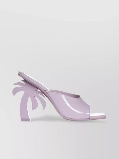 PALM ANGELS PALM BEACH SCULPTED HEEL LEATHER MULES
