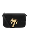 Palm Angels Bridge Crossbody Bag In Smooth Calf Leather In Black