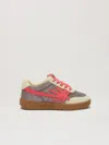 Palm Angels Palm Beach University Glitter Silver - S In Red