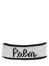 Palm Angels Blackwhite Palm Beads Bracelet In White/black