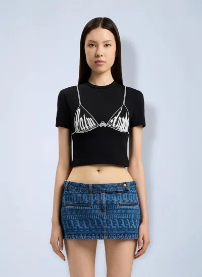 Palm Angels Palm Bra Baby T-shirt In Animal Print