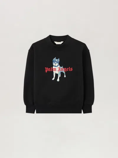 Palm Angels Kids' Palm Dog Crewneck In Black