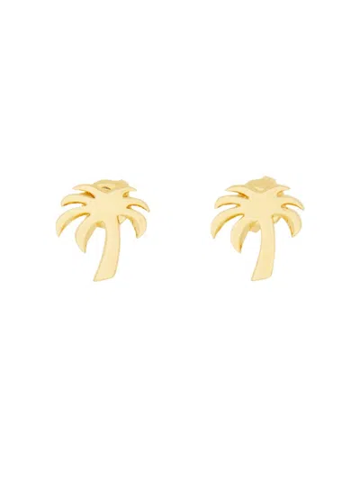 Palm Angels Palm Tree Stud Earrings In Gold