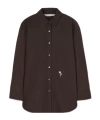 Palm Angels Palm-embroidery Cotton Shirt In Black
