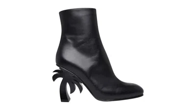 Pre-owned Palm Angels Palm Heel 95mm Ankle Boots Black (women's) Sneakers In Multi