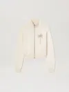 Palm Angels Palm Inlay Track Knit Jacket In 0362 Off White - Camel