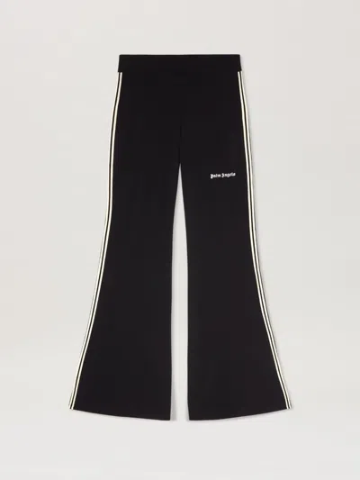 Palm Angels Palm Inlay Track Knit Pants In 1003 Black - Off White