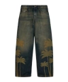 Palm Angels Laser Palms Loose Denim Pants Brown - Gr In Black