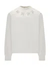 Palm Angels Monogram-print Cotton Sweatshirt In Beige