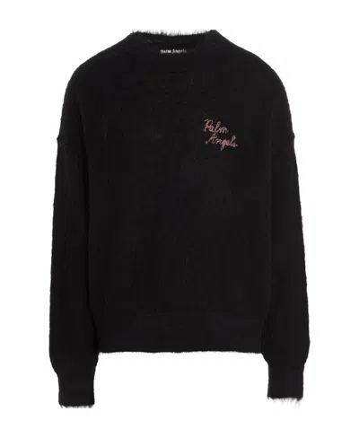 PALM ANGELS PALM ANGELS LOGO INTARSIA CREWNECK JUMPER