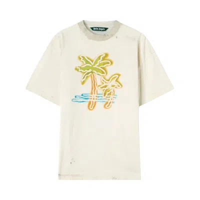 Pre-owned Palm Angels Palm Neon Tee 'off White/multicolor'