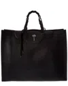 Palm Angels Palm One Leather Tote In Black