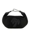 Palm Angels Women Black Fabric Big Palm Handbag In Black