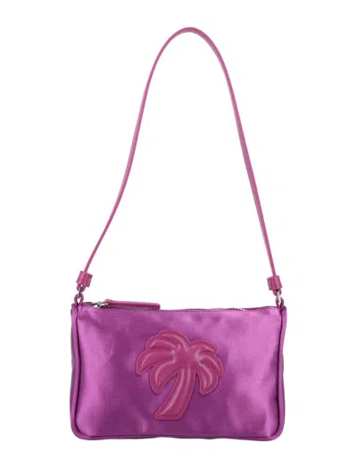 Palm Angels Palm Patch Zipped Shoulder Bag In Purple