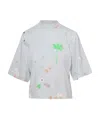 Palm Angels Palm-print Paint-splatter T-shirt In White