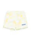 Palm Angels Palm-print Swim Shorts In 黄色
