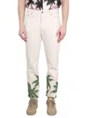 PALM ANGELS PALM ANGELS PALM PRINTED DISTRESSED JEANS