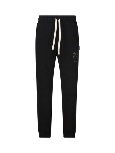 Palm Angels Palm Printed Drawstring Pants In Black