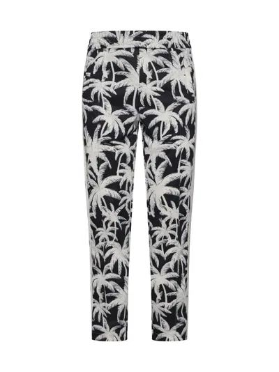 Palm Angels Palm-printed Elasticated Waist Track Pants In Black