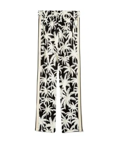 Palm Angels Palm-printed Elasticated Waist Track Pants In White