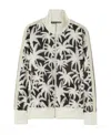 Palm Angels Palm-printed Side Stripe Detailed Track Jacket In White
