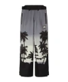 Palm Angels Palm Printed Straight Leg Padded Ski Bottoms In Gray