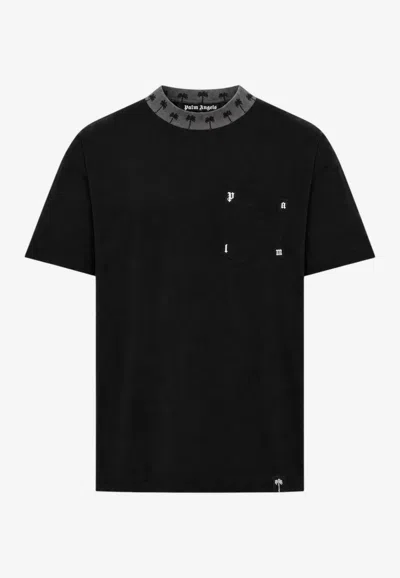 Palm Angels Palm Rib Crewneck T-shirt In Black