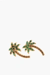 Palm Angels Palm Shaped Earrings Embellished With Rhinestones