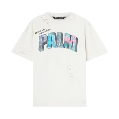 Pre-owned Palm Angels Palm Sign Vintage T-shirt 'white'