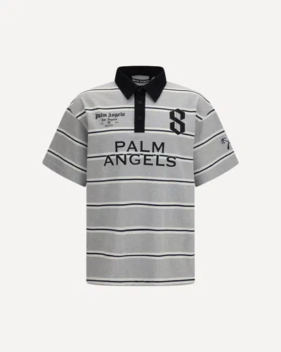 Palm Angels Palm Sport Short-sleeved Polo Shirt In Gray