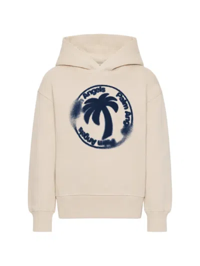 Palm Angels Palm Stamp Hoodie In Brown