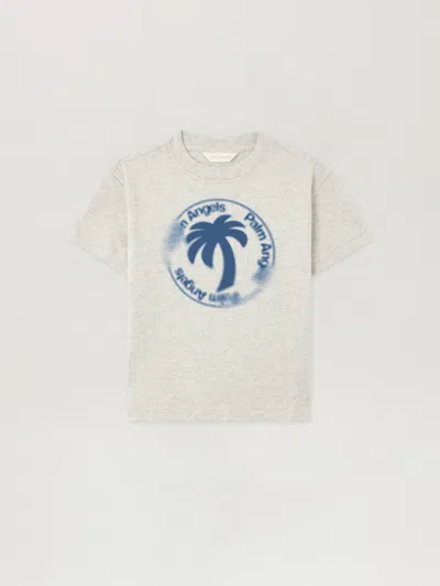Palm Angels Kids' Palm Stamp. T-shirt In White