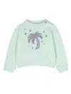 Palm Angels Palm Stars Cotton Sweatshirt In Green