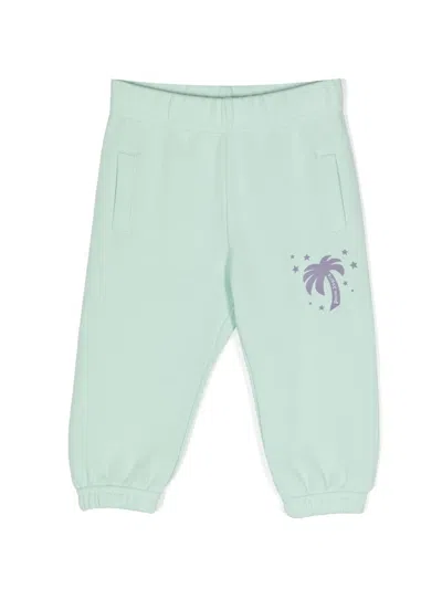 Palm Angels Babies' Palm Stars Track Pants In Green