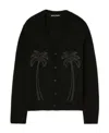 Palm Angels Nylon Blend Cardigan In Black