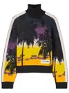 Palm Angels Palm Sunset-print Roll-neck Jumper In Black