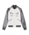 Palm Angels Palm Tree Baseball Jacket In White