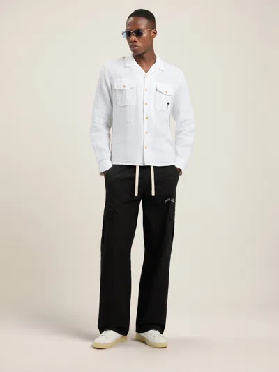 Palm Angels Palm Tree Bowling Shirt In White