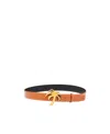 Palm Angels Palm Tree-buckle Leather Belt In Orange