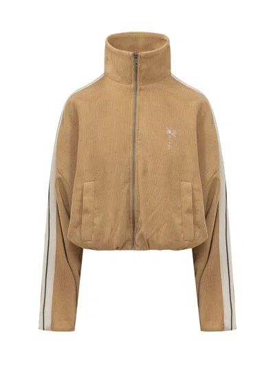Palm Angels Palm Tree Chenille Jacket In Brown