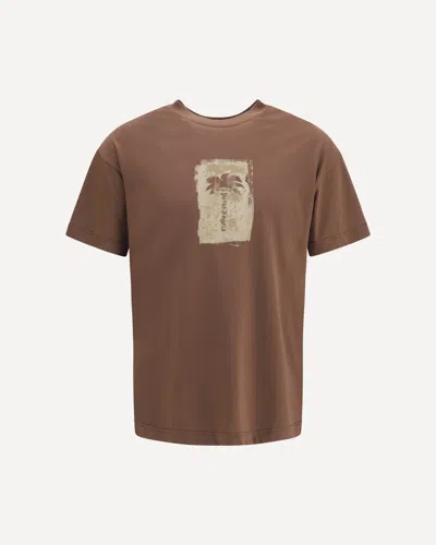 Palm Angels Palm Tree Graphic Cotton T-shirt In Animal Print